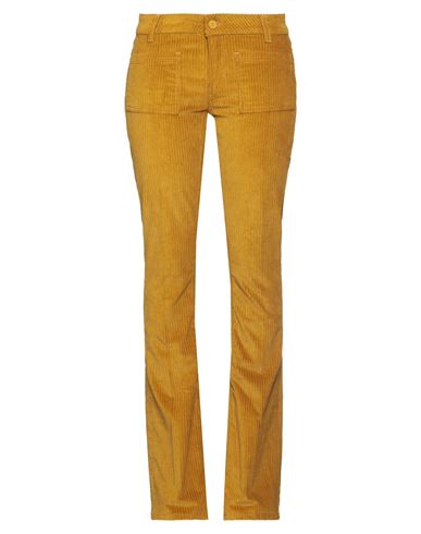 Dondup Woman Pants Mustard Size 28 Cotton, Elastane In Yellow