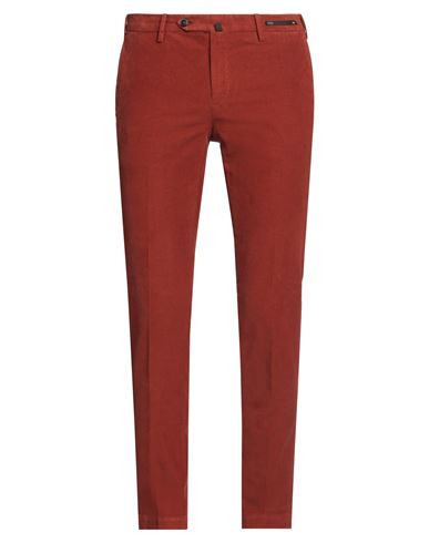 Pt Torino Man Pants Brick Red Size 34 Cotton, Elastane