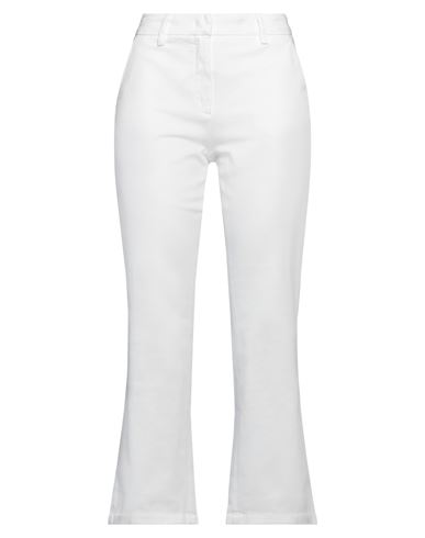 Department 5 Woman Pants White Size 30 Cotton, Elastane