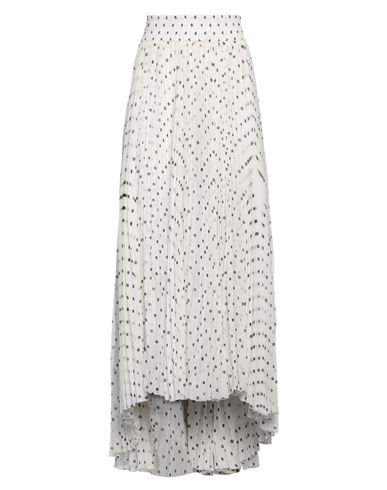 Balmain Woman Long Skirt White Size 6 Polyester