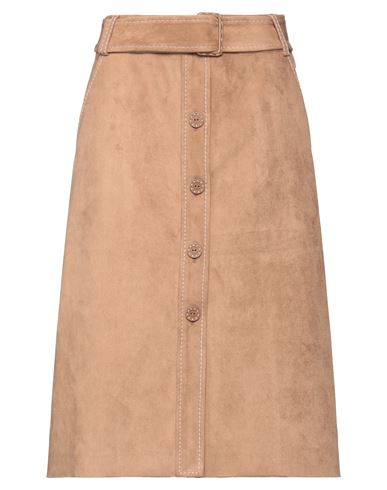 Boutique Moschino Belted Faux Suede Skirt In Camel