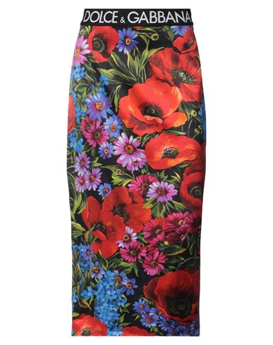 Dolce & Gabbana Woman Midi Skirt Red Size 16 Viscose, Elastane