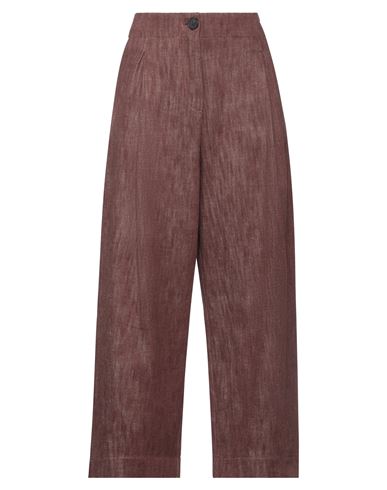 Pdr Phisique Du Role Woman Pants Cocoa Size 2 Cotton, Wool, Polyamide In Brown