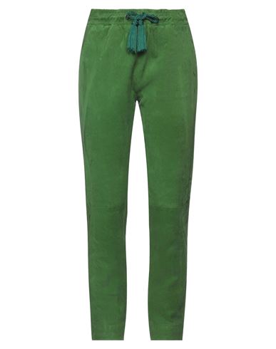 H8li Paris Woman Pants Green Size M Lambskin