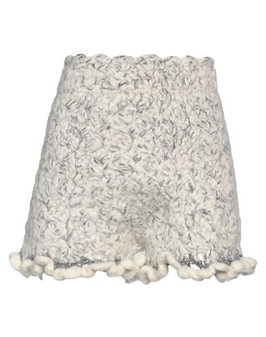 Dolce & Gabbana Metallic Bouclé-knit Cashmere-blend Shorts In White