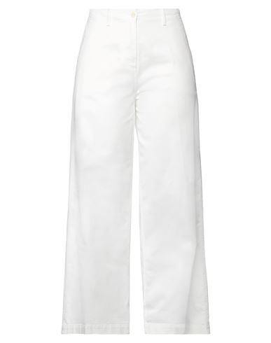Aspesi Woman Pants White Size 14 Cotton, Elastane In White