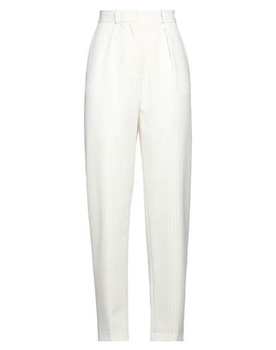 Elisabetta Franchi Woman Pants Ivory Size 2 Polyester, Virgin Wool, Elastane In White
