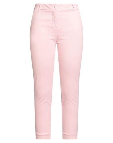 White Wise Woman Pants Pink Size 6 Cotton, Elastic Fibres In Pink