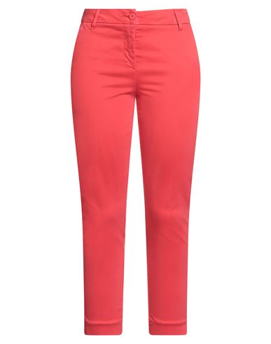 White Wise Woman Pants Red Size 6 Cotton, Elastic Fibres In Red