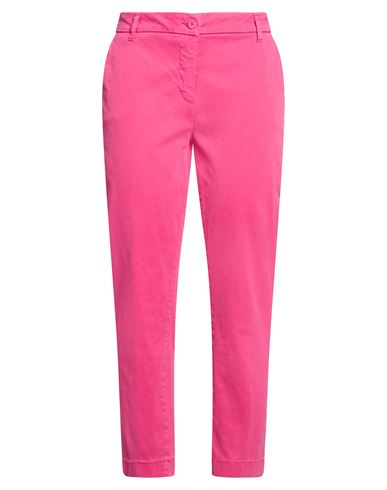 White Wise Woman Pants Fuchsia Size 12 Cotton, Elastic Fibres In Pink