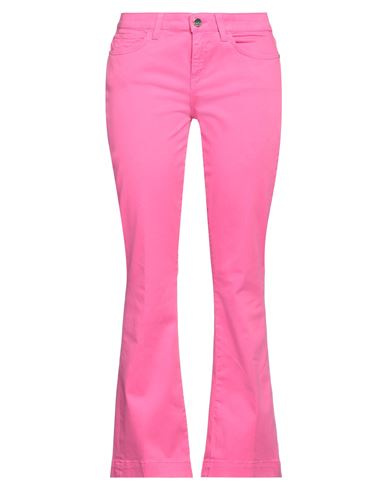 Kaos Jeans Woman Pants Fuchsia Size 30 Cotton, Tencel, Elastane In Pink