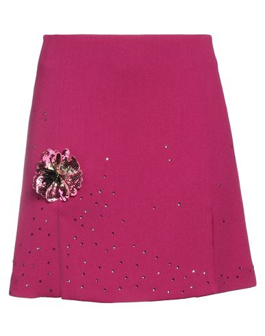 Art Dealer . Woman Mini Skirt Garnet Size L Wool In Red
