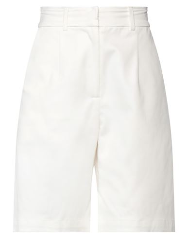 Aya Muse Woman Shorts & Bermuda Shorts White Size L Cotton, Elastane