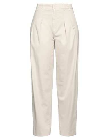 Dondup Woman Pants Ivory Size 8 Cotton, Lyocell, Elastane In White