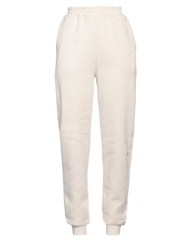 Dondup Woman Pants Cream Size L Cotton, Elastane In White