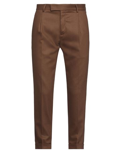 Pt Torino Man Pants Brown Size 38 Virgin Wool, Elastane In Brown