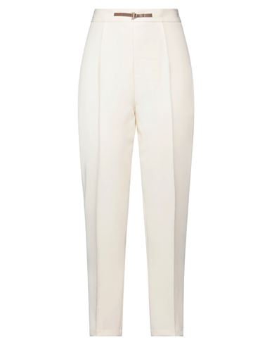 Biancoghiaccio Woman Pants Ivory Size 10 Polyester, Elastane In White