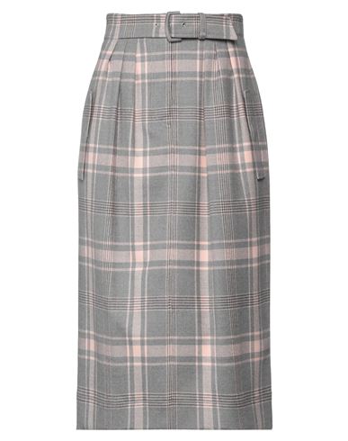 Alberta Ferretti Woman Midi Skirt Grey Size 6 Virgin Wool, Elastane