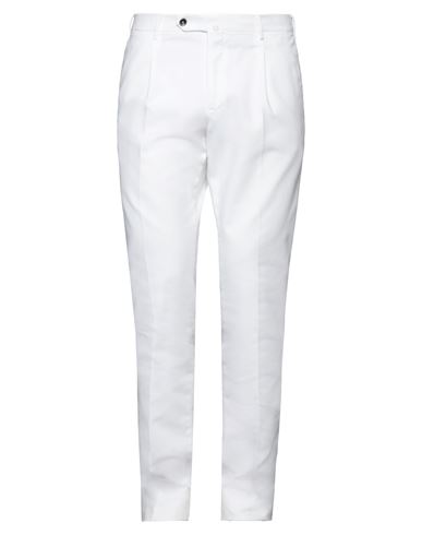 Pt Torino Man Pants White Size 36 Cotton, Lyocell, Elastane