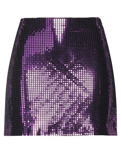 Actualee Woman Mini Skirt Purple Size 8 Nylon, Metallic Fiber, Elastane