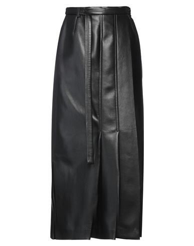 Nanushka Woman Maxi Skirt Black Size S Reclaimed Leather, Polyurethane, Polyester, Viscose