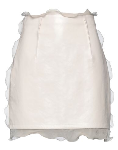 Fendi Woman Mini Skirt Cream Size 4 Calfskin In White