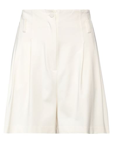 Suoli Woman Shorts & Bermuda Shorts Cream Size 8 Viscose, Polyamide, Elastane In White