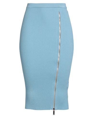 Elisabetta Franchi Woman Midi Skirt Sky Blue Size 6 Viscose, Polyester, Polyamide In Blue