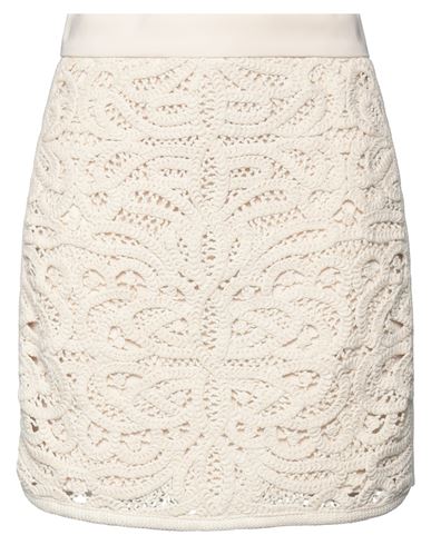 Simona Corsellini Woman Mini Skirt Cream Size 2 Polyester, Elastane In White