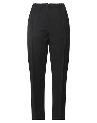 TELA TELA WOMAN PANTS BLACK SIZE 6 POLYESTER, VIRGIN WOOL, ELASTANE