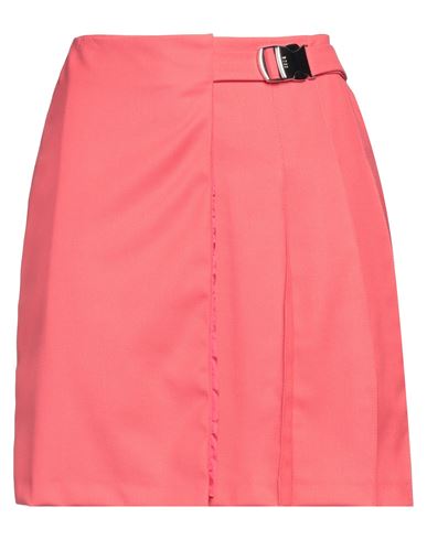 Hugo Boss Boss Woman Mini Skirt Coral Size 4 Wool, Polyester, Elastane In Red