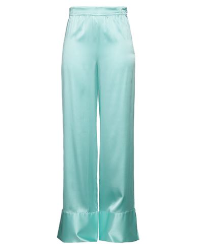 Taller Marmo Woman Pants Turquoise Size 4 Silk, Elastane In Blue