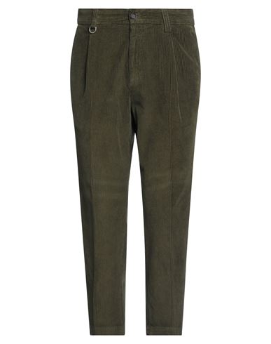 Paolo Pecora Man Pants Military Green Size 34 Cotton, Elastane In Green