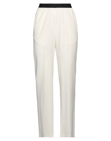 Erika Cavallini Woman Pants Cream Size 12 Viscose, Virgin Wool, Elastane In White
