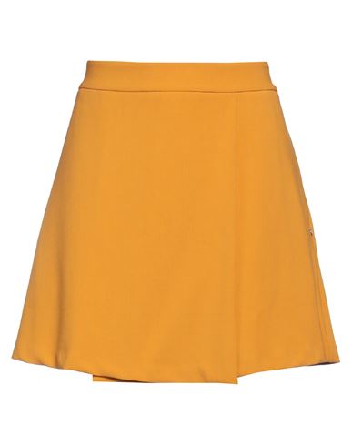 Ottod'ame Woman Mini Skirt Ocher Size 8 Polyester, Viscose, Elastane In Yellow