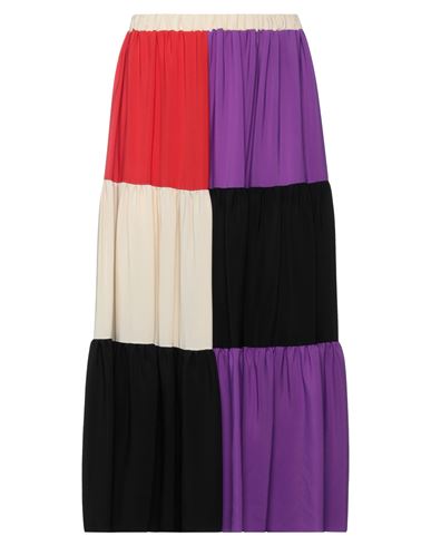 Jucca Woman Midi Skirt Purple Size 6 Acetate, Silk