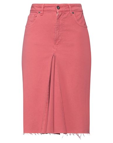 Solotre Woman Midi Skirt Coral Size 8 Cotton In Red