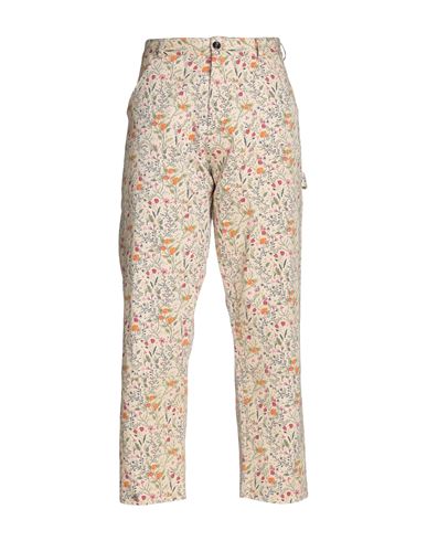 Lc23 Work Printed Trousers Man Pants Cream Size 36 Cotton In White