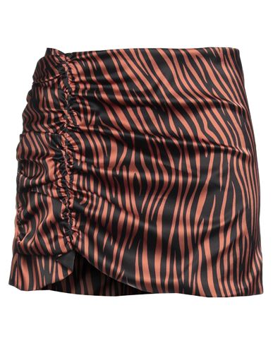 Nineminutes Woman Mini Skirt Brown Size 8 Polyester, Elastane