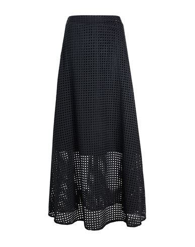8 By Yoox Cotton High-waist Maxi Skirt Woman Long Skirt Black Size 12 Cotton