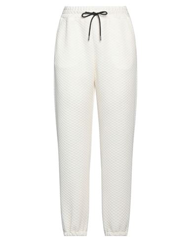 Happy25 Woman Pants Ivory Size 10 Polyester, Cotton In White