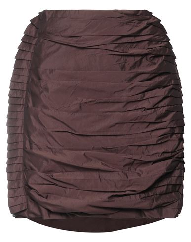Rohe Róhe Woman Mini Skirt Cocoa Size 8 Polyamide, Silk In Brown