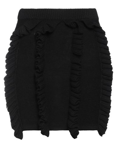 Jijil Woman Mini Skirt Black Size 8 Acrylic, Virgin Wool