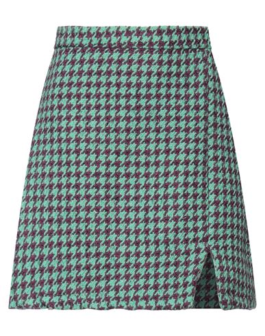 Vanessa Scott Woman Mini Skirt Green Size L Polyester, Wool