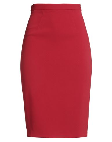Elisabetta Franchi Woman Midi Skirt Brick Size 4 Acetate, Viscose, Elastane In Red