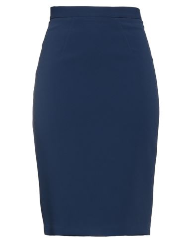 Elisabetta Franchi Woman Midi Skirt Navy Blue Size 6 Acetate, Viscose, Elastane