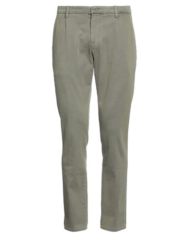 Dondup Man Pants Military Green Size 36 Cotton, Elastane In Green