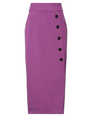 Haveone Woman Midi Skirt Mauve Size Xs Polyester, Viscose, Elastane In Purple