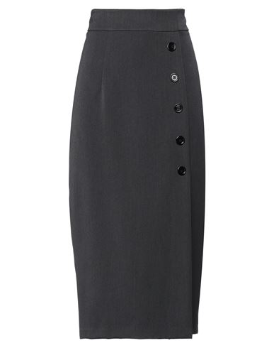 Haveone Woman Midi Skirt Grey Size S Polyester, Viscose, Elastane