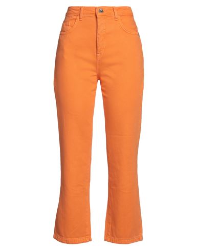 Patrizia Pepe Woman Denim Pants Orange Size 27 Cotton